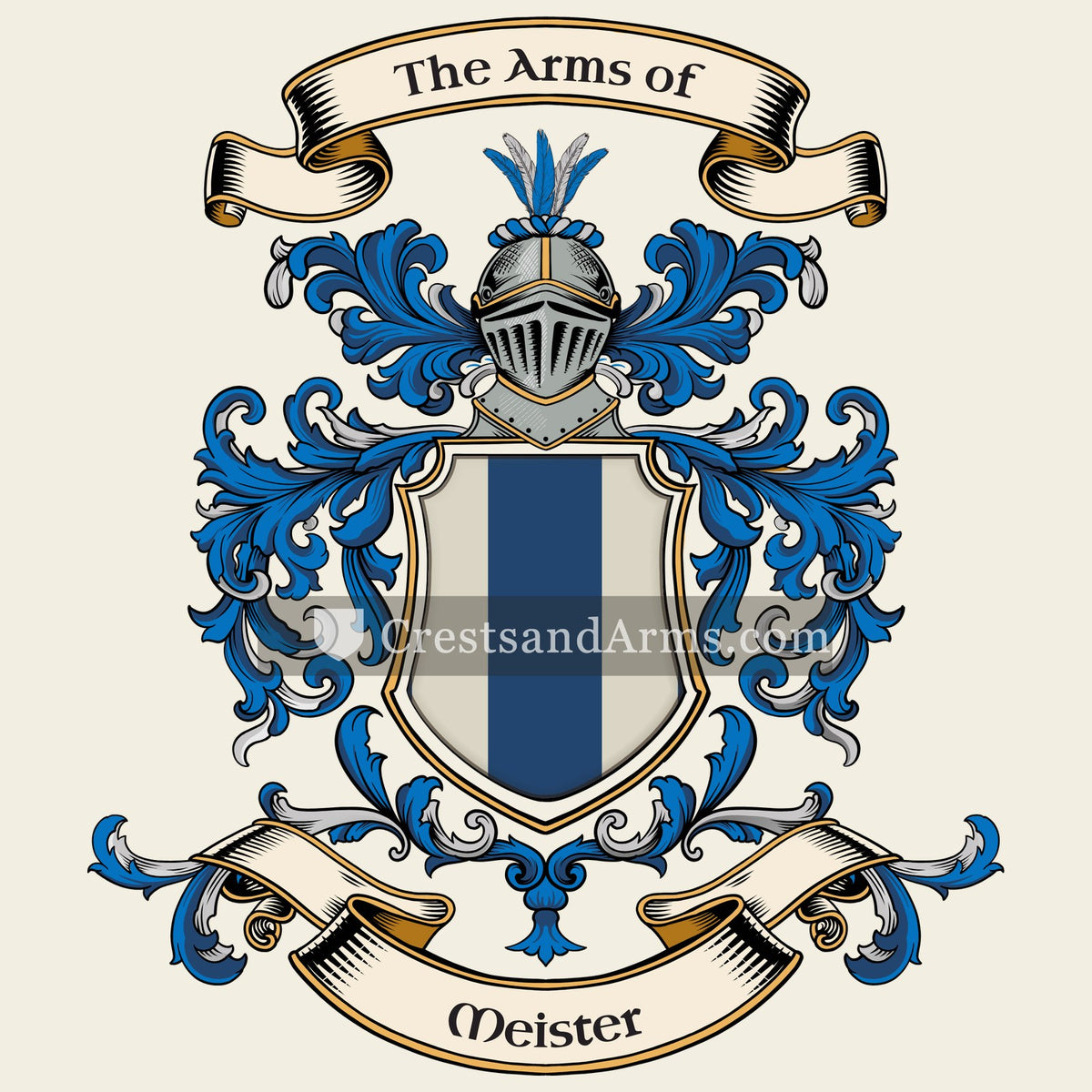 The Meister coat of arms, drawn from the recorded blazon