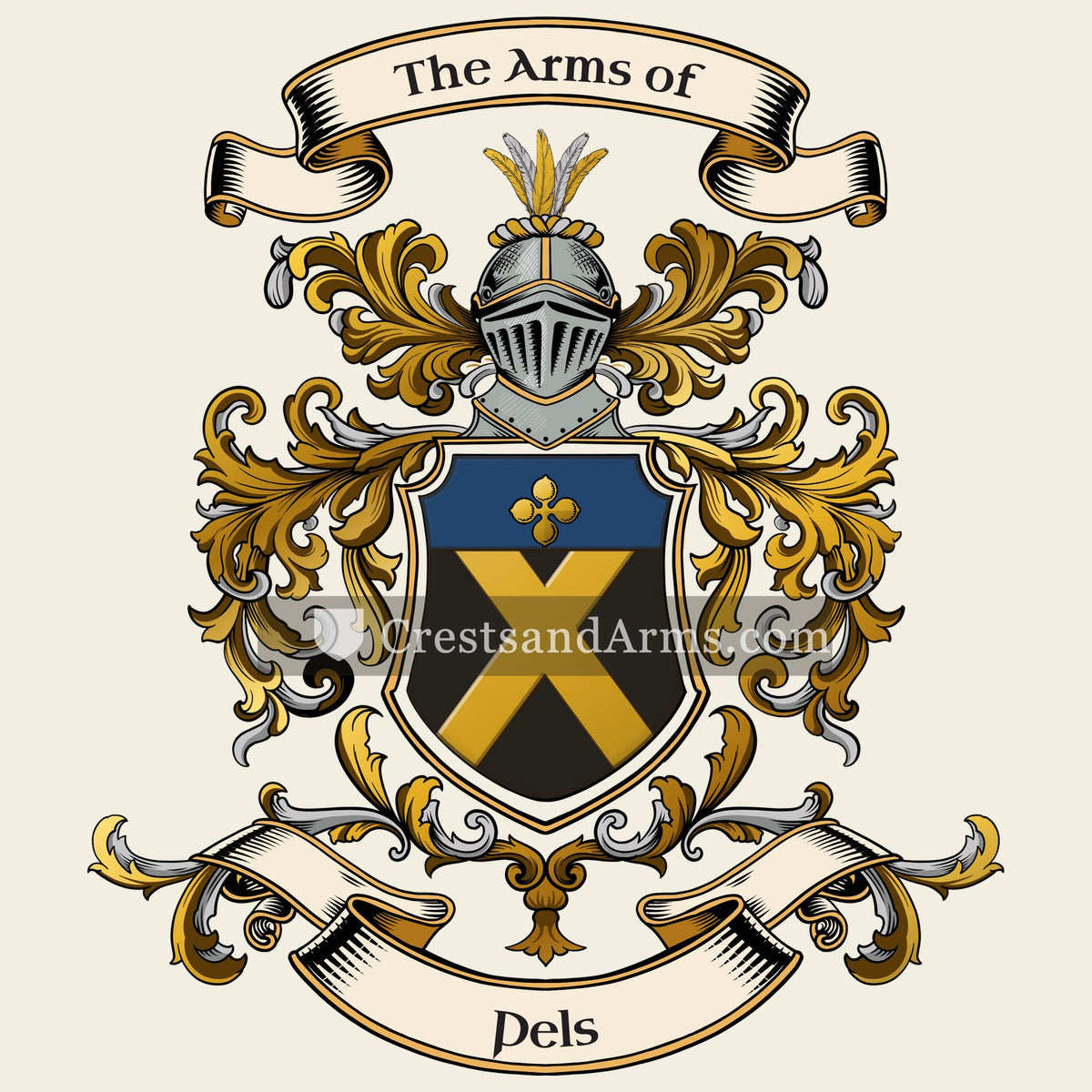 The Pels coat of arms, drawn from the recorded blazon