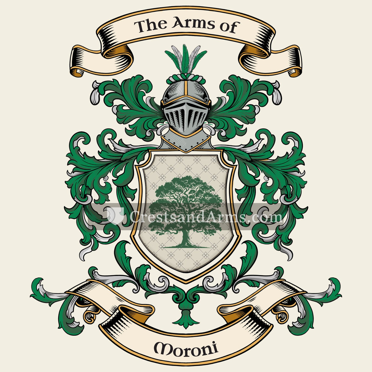 The Moroni coat of arms, drawn from the recorded blazon