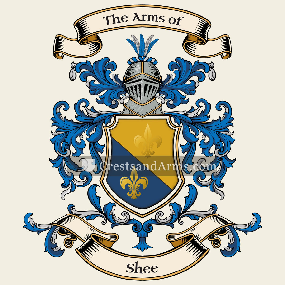 The Shee coat of arms, drawn from the recorded blazon