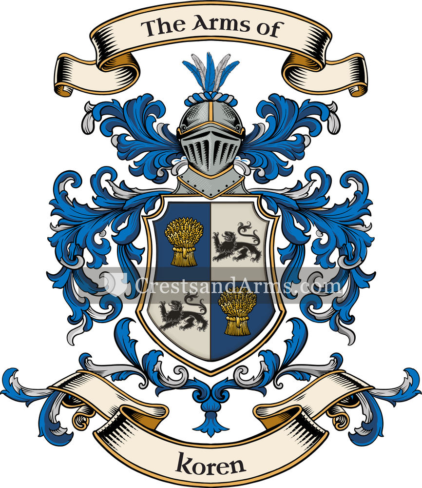 The Koren coat of arms, drawn from the recorded blazon