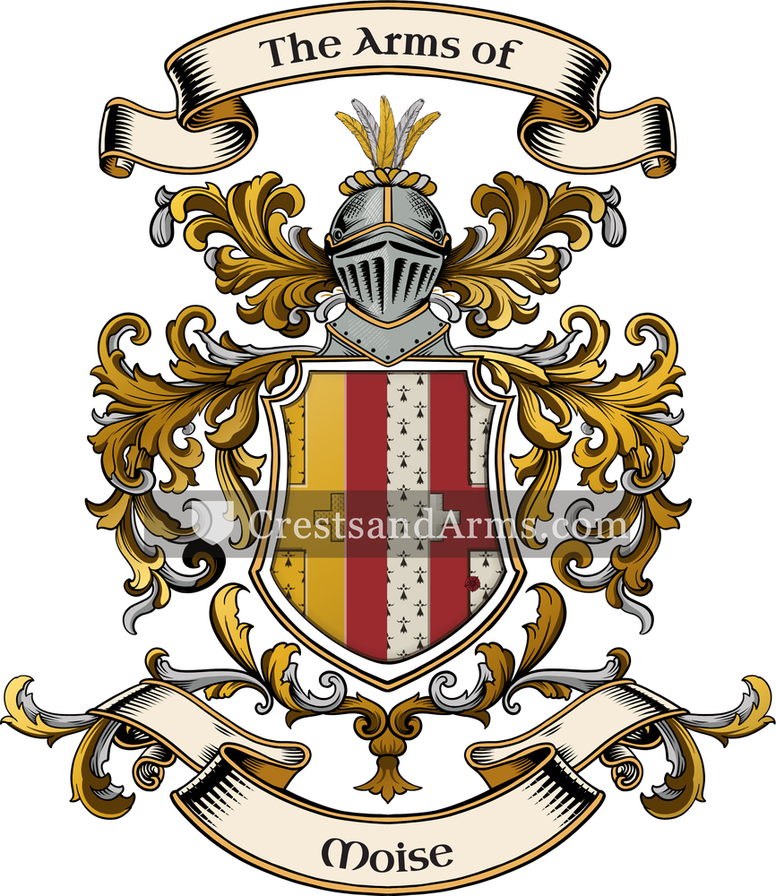 The Moise coat of arms, drawn from the recorded blazon