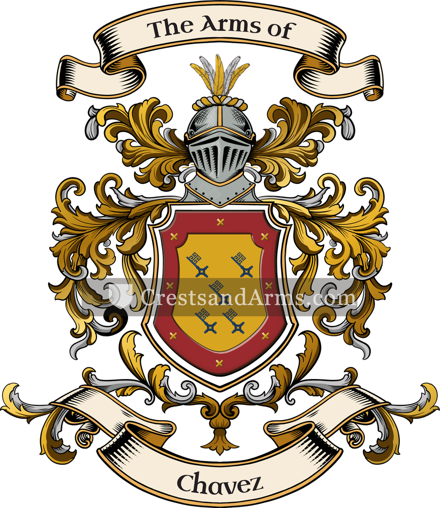 The Chavez coat of arms, drawn from the recorded blazon