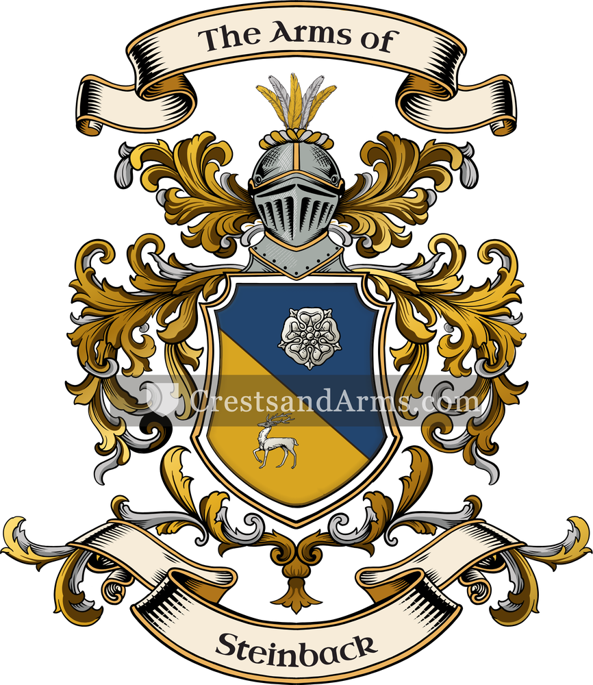The Steinback coat of arms, drawn from the recorded blazon