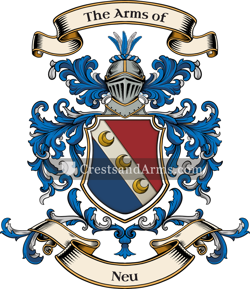 The Neu coat of arms, drawn from the recorded blazon