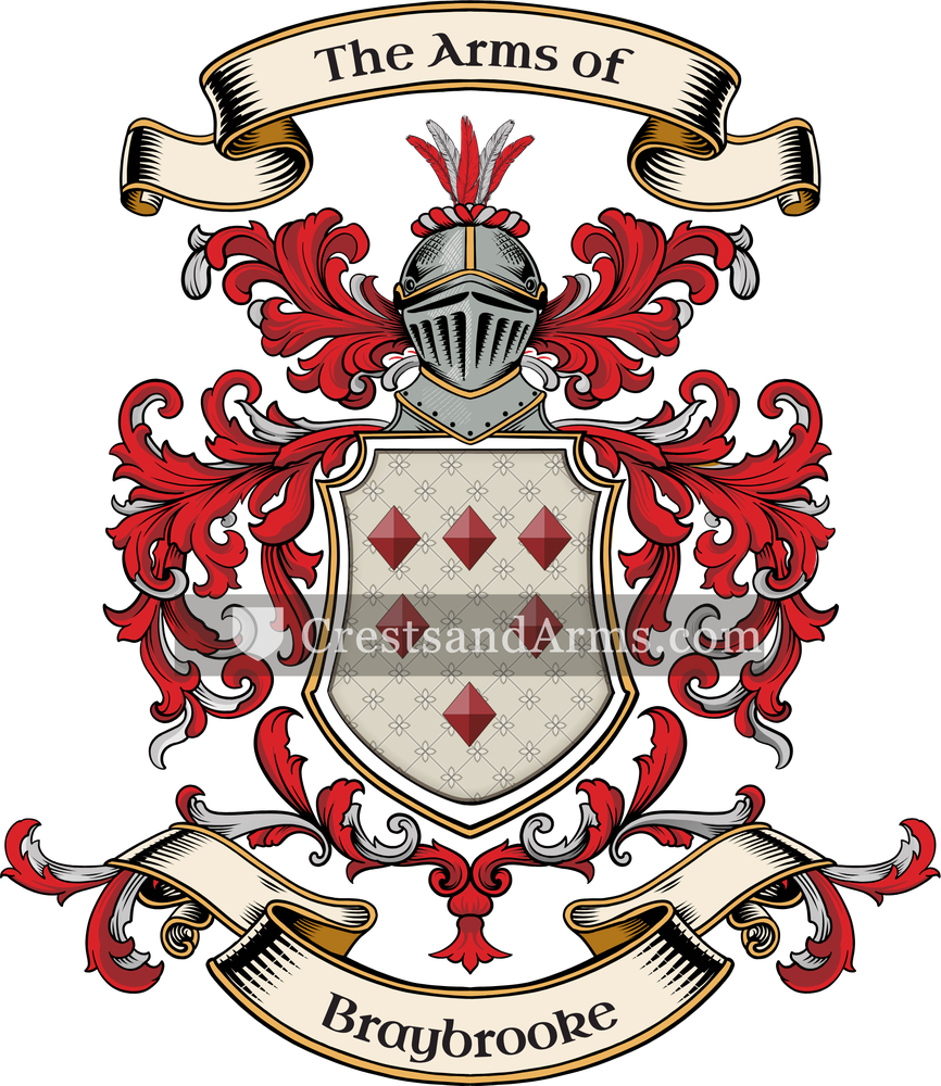 The Braybrooke coat of arms, drawn from the recorded blazon