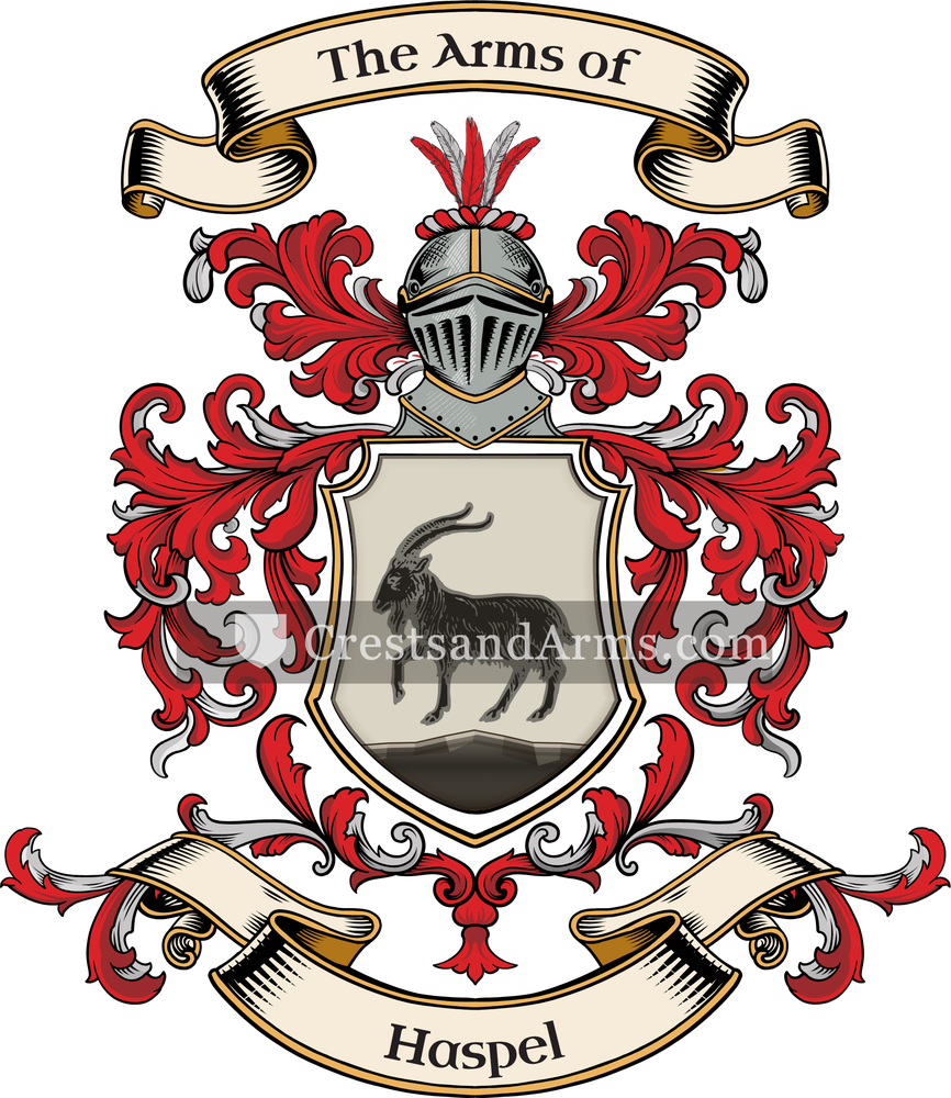 The Haspel coat of arms, drawn from the recorded blazon