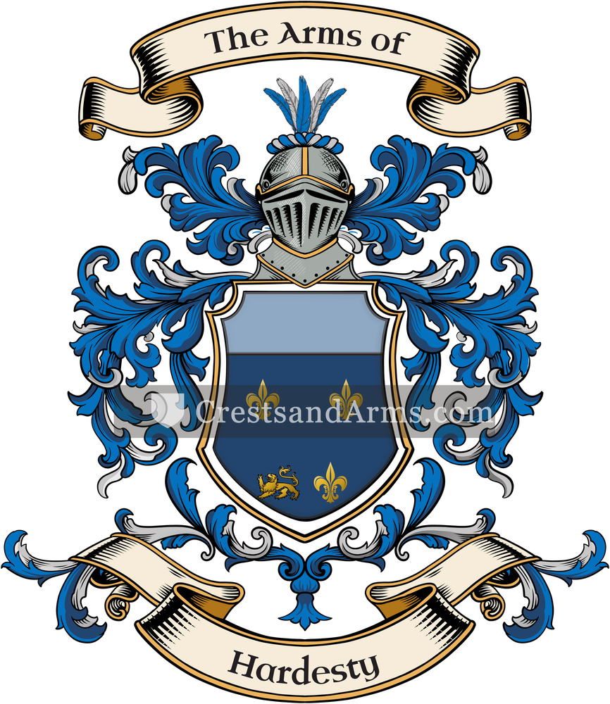 The Hardesty coat of arms, drawn from the recorded blazon