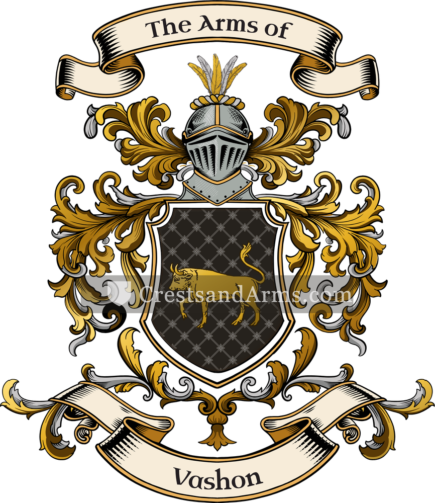The Vashon coat of arms, drawn from the recorded blazon
