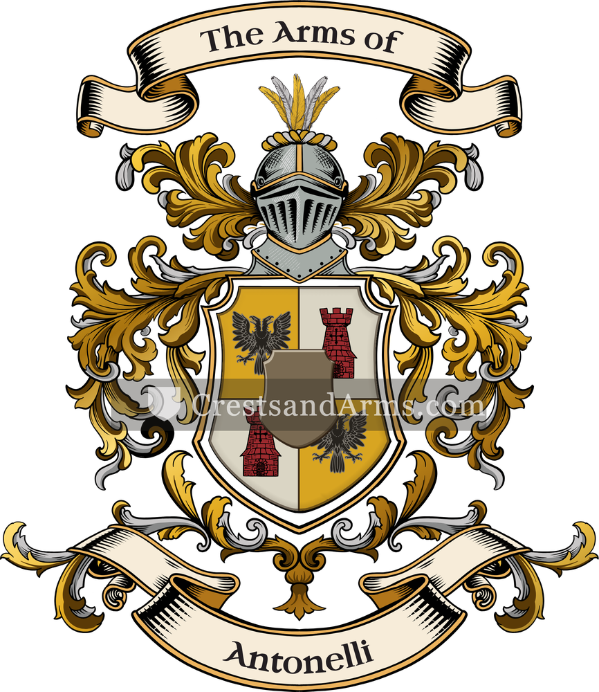 The Antonelli coat of arms, drawn from the recorded blazon