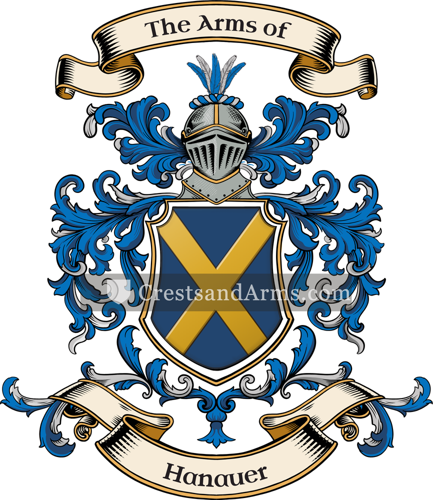 The Hanauer coat of arms, drawn from the recorded blazon
