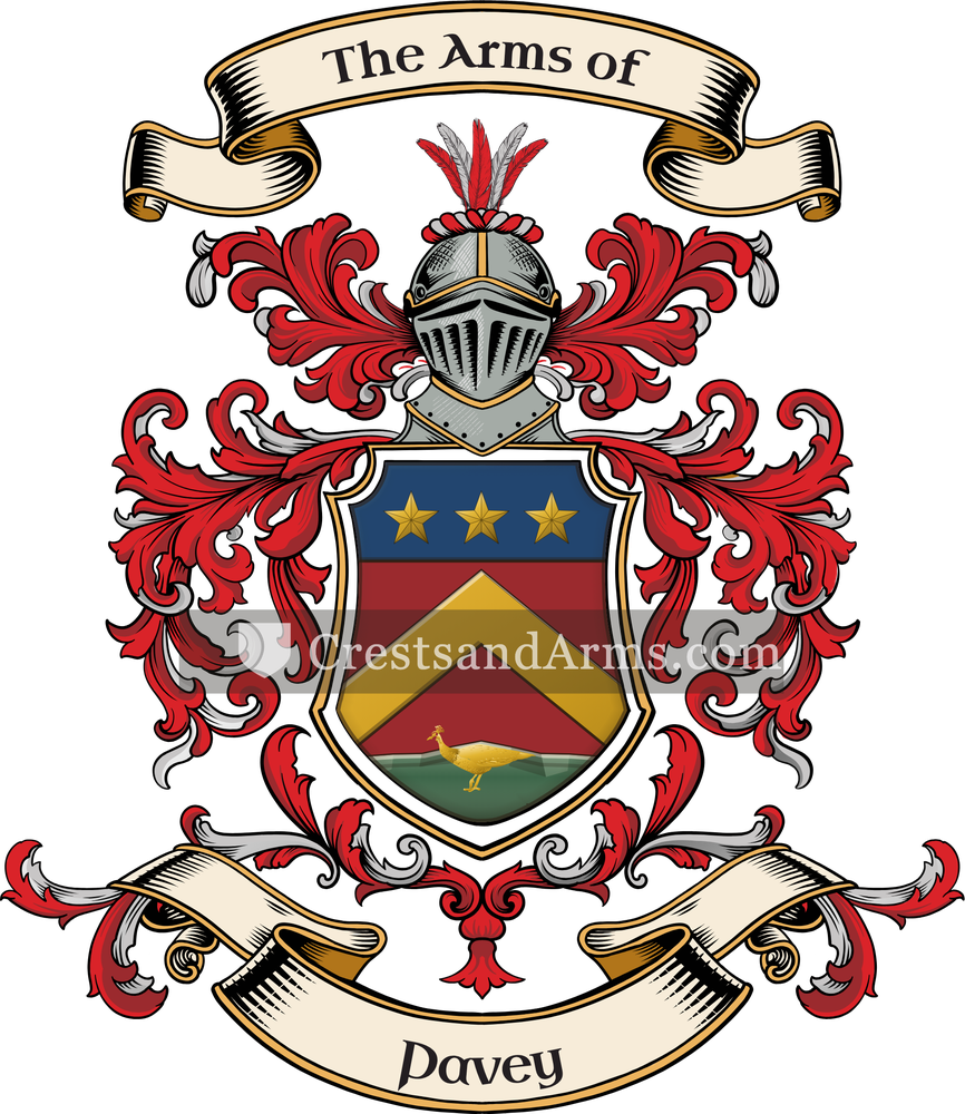 The Pavey coat of arms, drawn from the recorded blazon