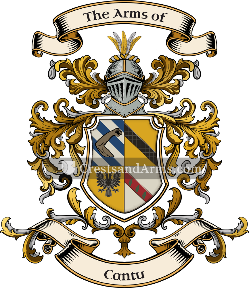 The Cantu coat of arms, drawn from the recorded blazon