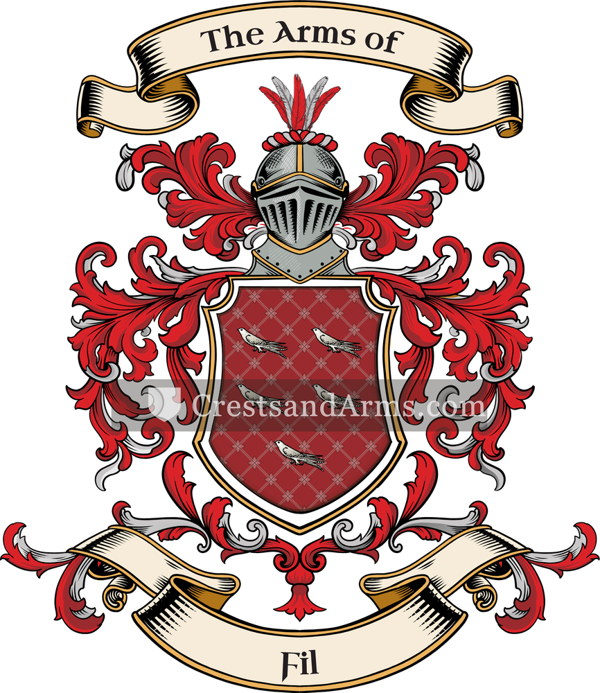 The Fil coat of arms, drawn from the recorded blazon