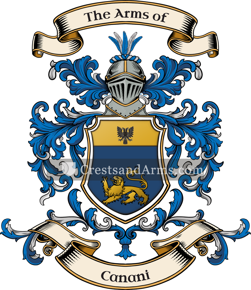 The Canani coat of arms, drawn from the recorded blazon