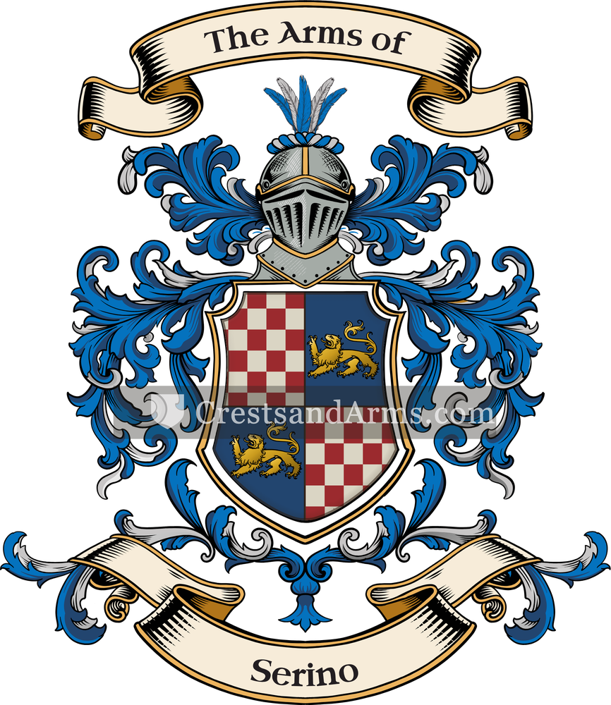 The Serino coat of arms, drawn from the recorded blazon