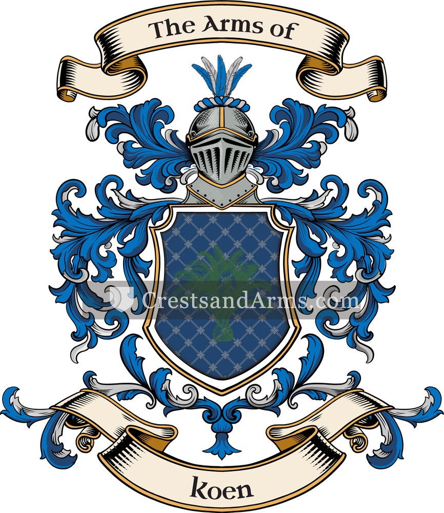 The Koen coat of arms, drawn from the recorded blazon