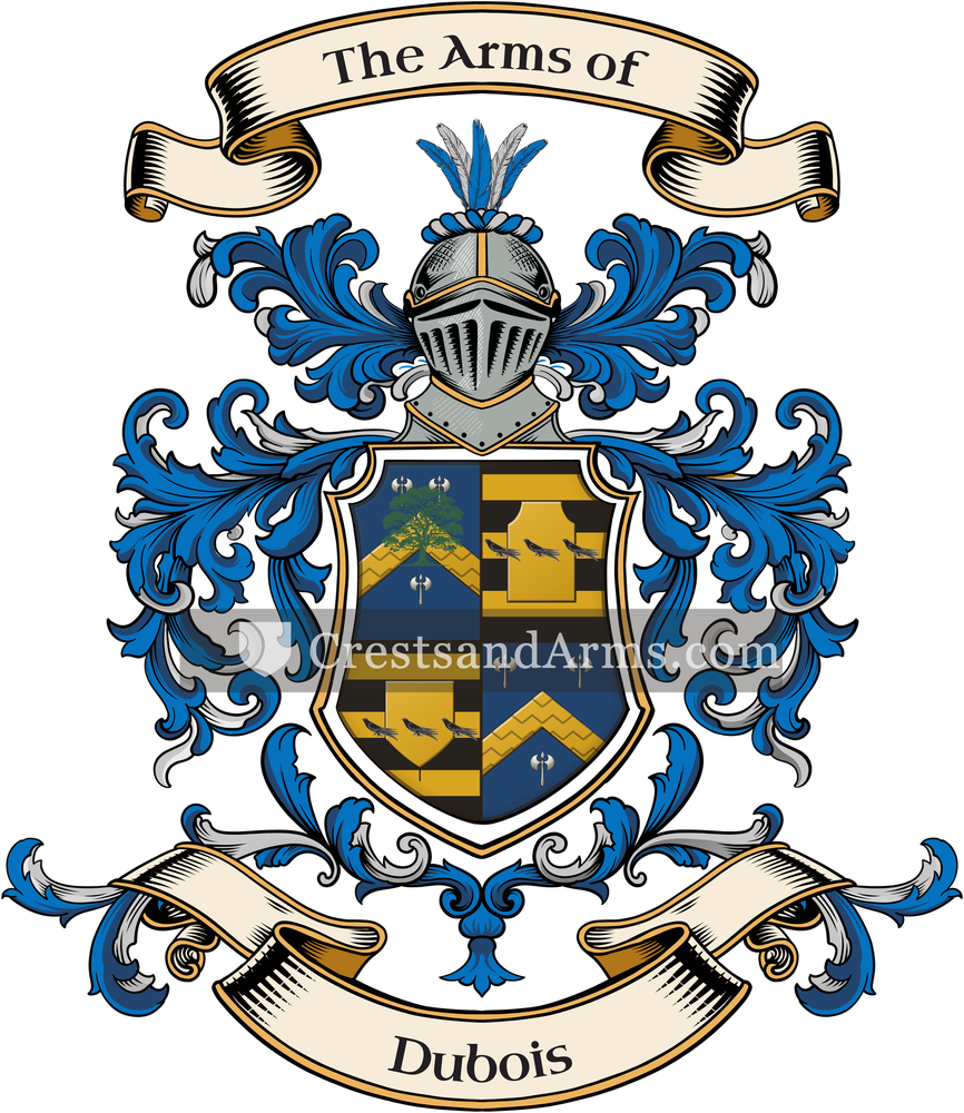 The Dubois coat of arms, drawn from the recorded blazon