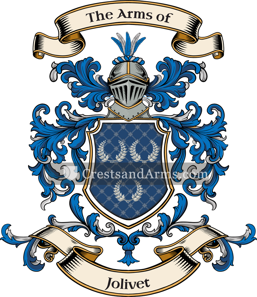 The Jolivet coat of arms, drawn from the recorded blazon