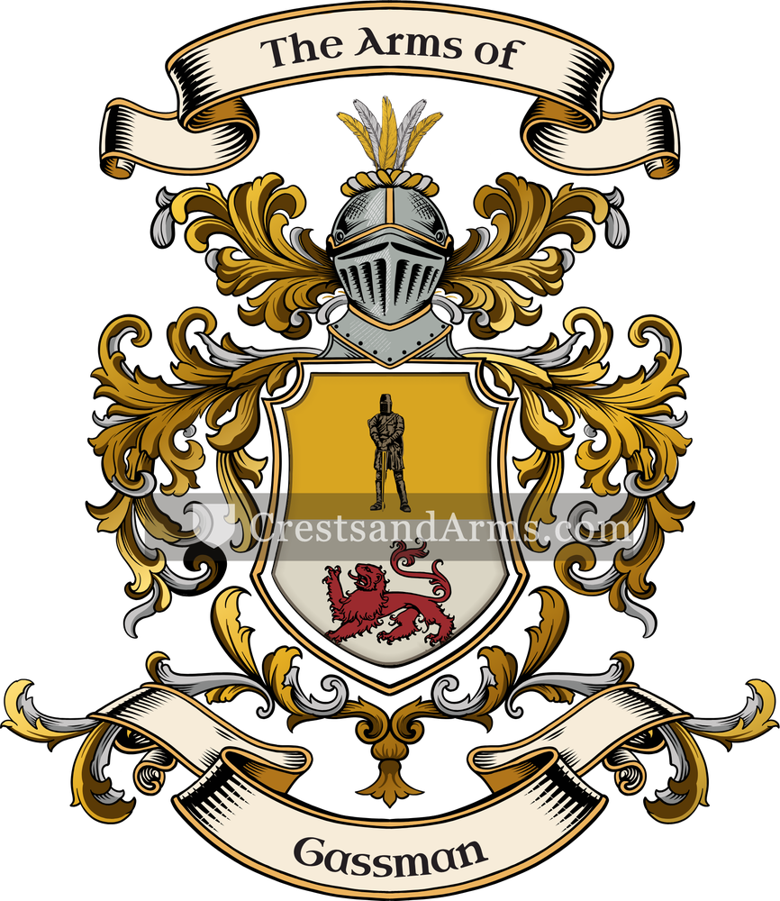 The Gassman coat of arms, drawn from the recorded blazon