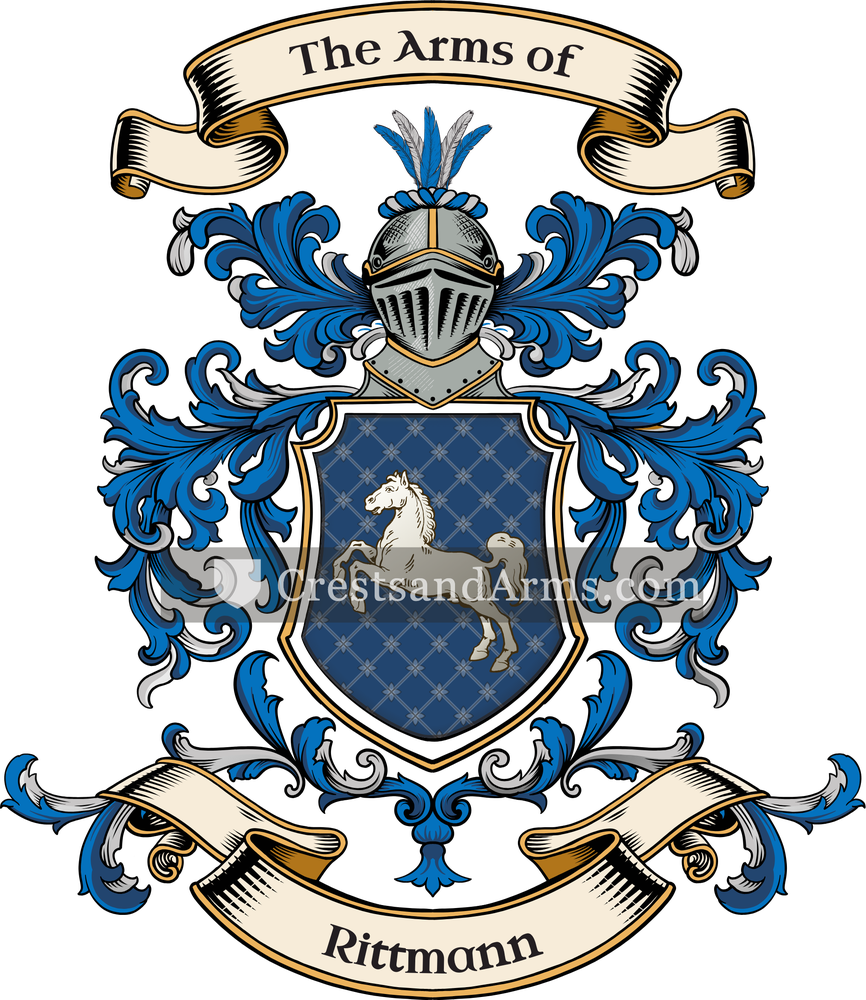 The Rittmann coat of arms, drawn from the recorded blazon