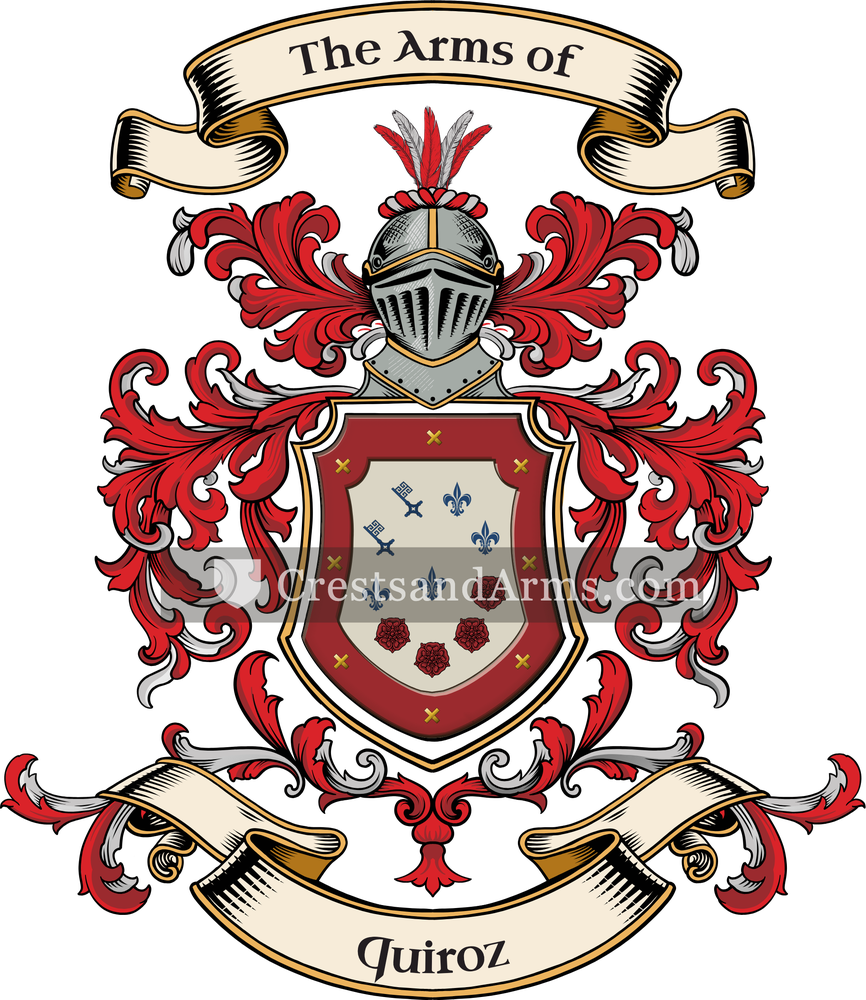 The Quiroz coat of arms, drawn from the recorded blazon