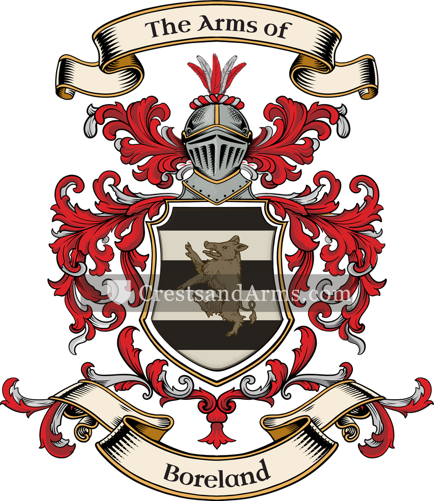 The Boreland coat of arms, drawn from the recorded blazon