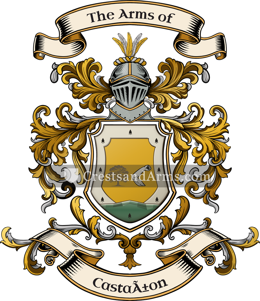 The Castañon coat of arms, drawn from the recorded blazon