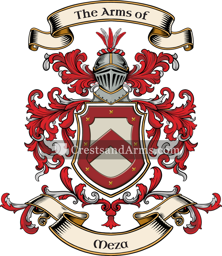 The Meza coat of arms, drawn from the recorded blazon