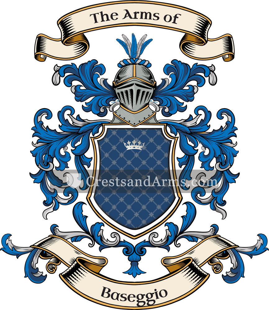 The Baseggio coat of arms, drawn from the recorded blazon