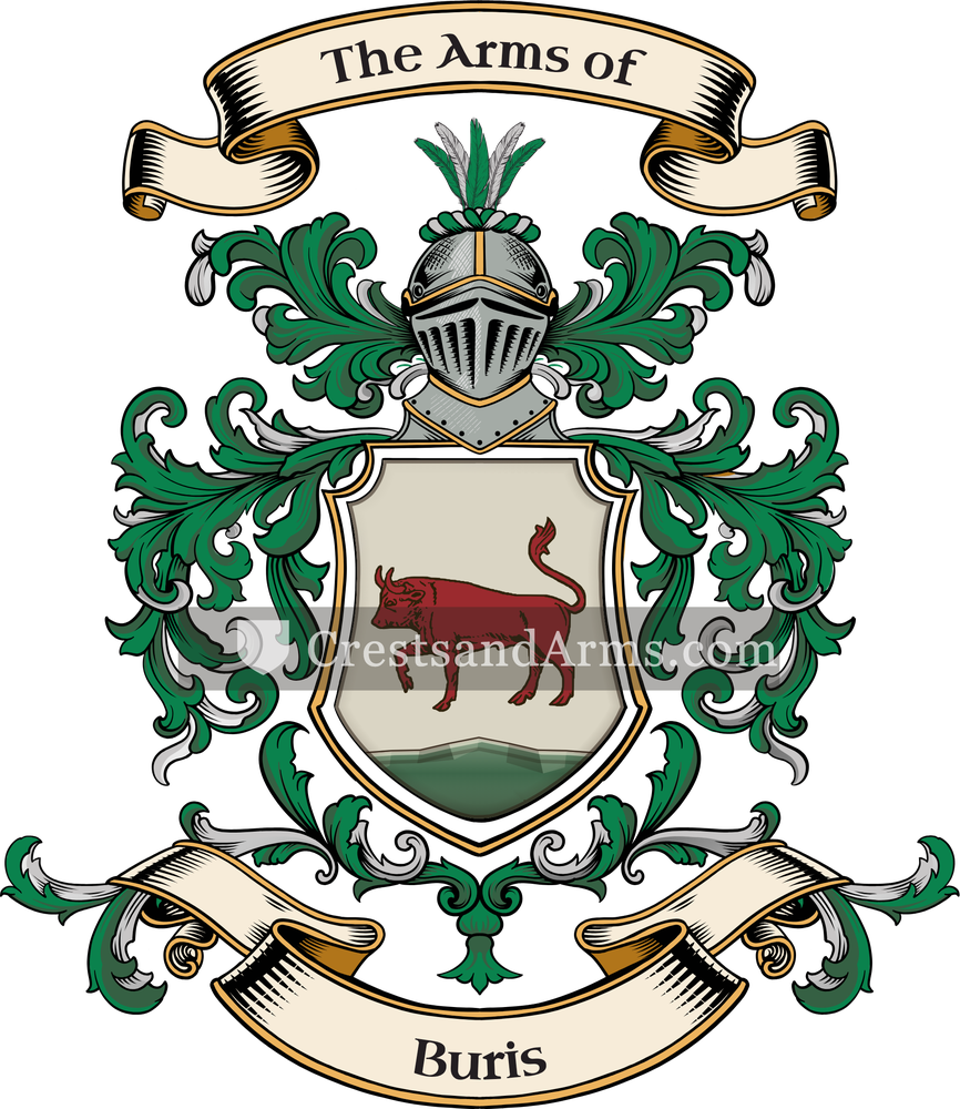 The Buris coat of arms, drawn from the recorded blazon