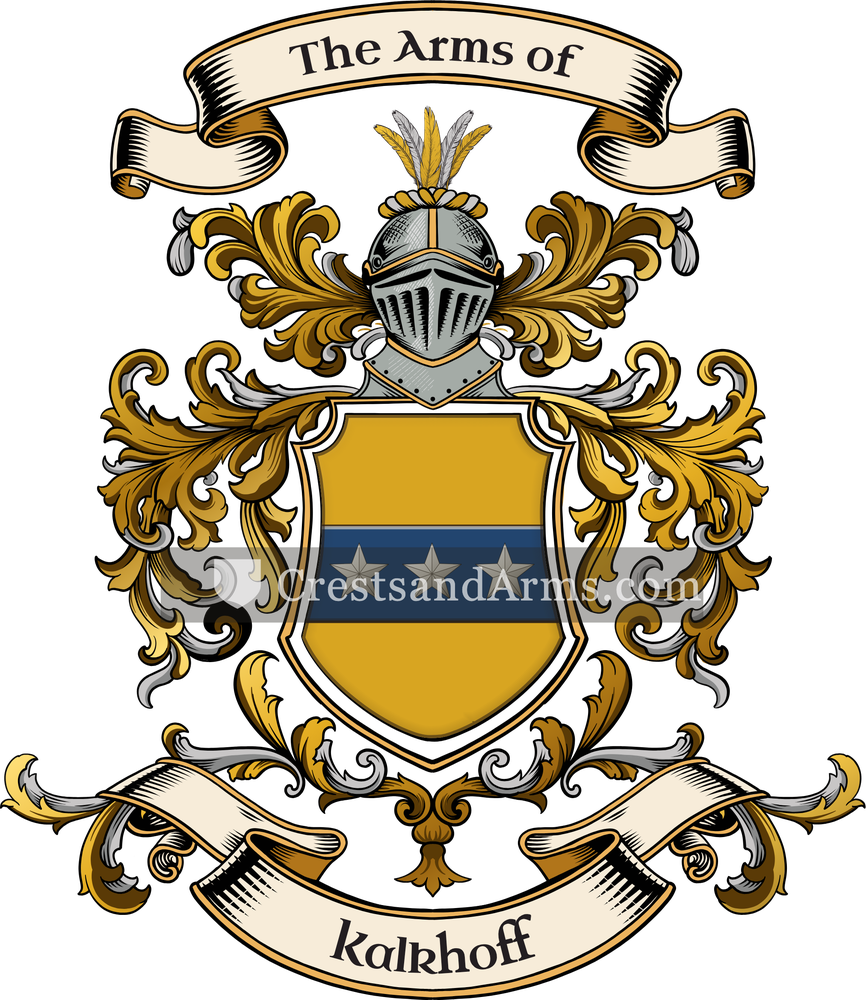 The Kalkhoff coat of arms, drawn from the recorded blazon
