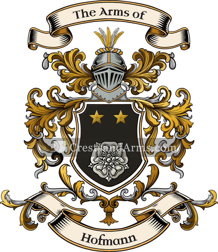 The Hofmann coat of arms, drawn from the recorded blazon