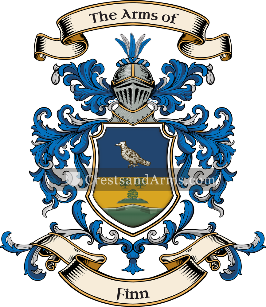 The Finn coat of arms, drawn from the recorded blazon