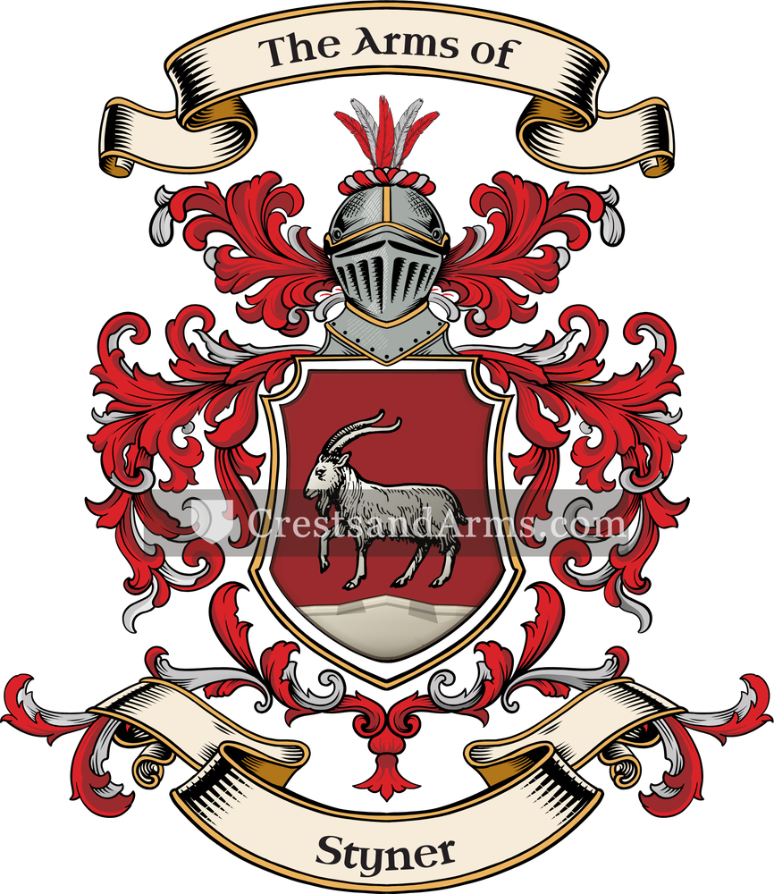 The Styner coat of arms, drawn from the recorded blazon