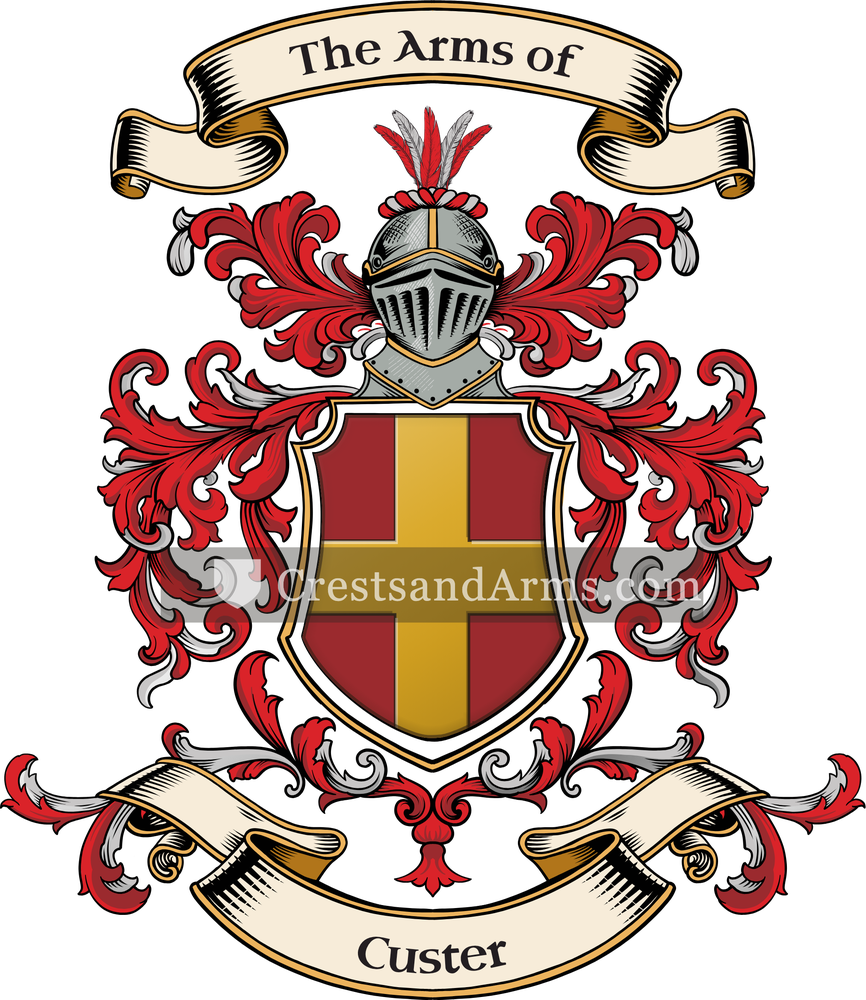 The Custer coat of arms, drawn from the recorded blazon