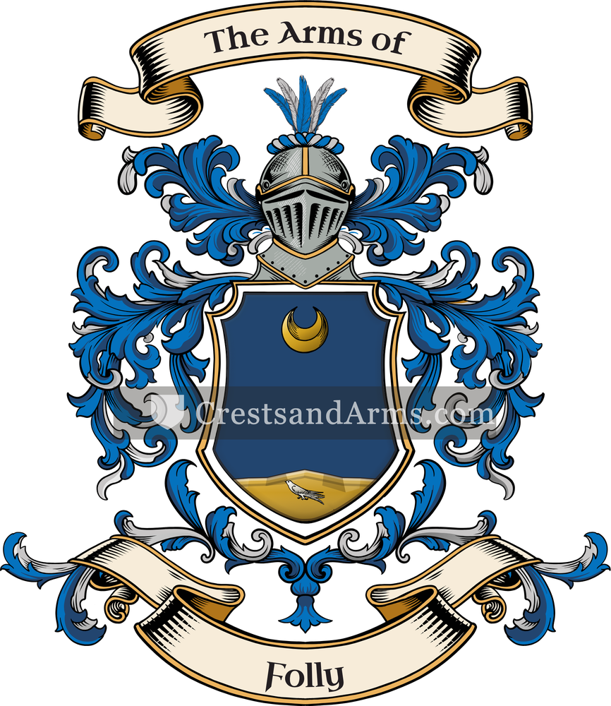 The Folly coat of arms, drawn from the recorded blazon