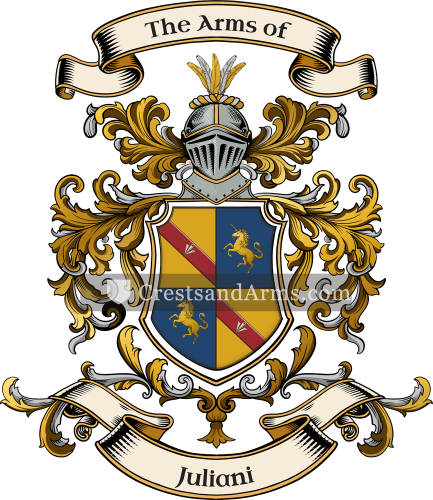 The Juliani coat of arms, drawn from the recorded blazon