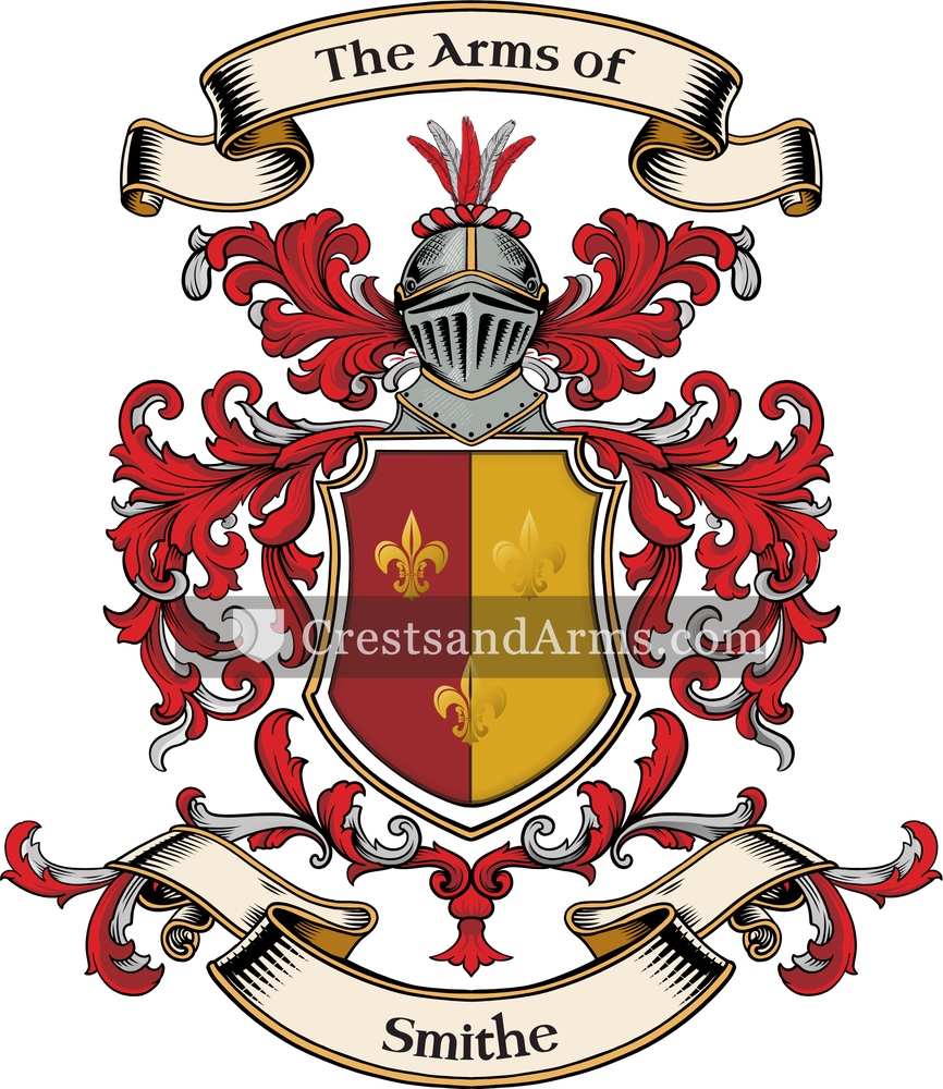 The Smithe coat of arms, drawn from the recorded blazon