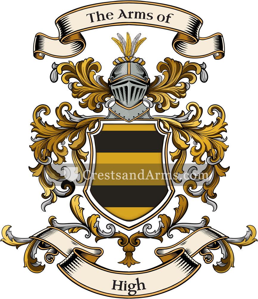 The High coat of arms, drawn from the recorded blazon