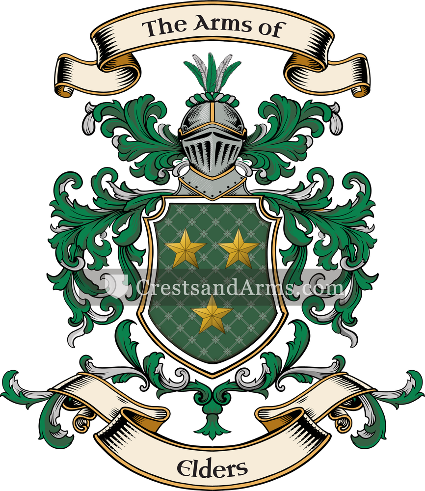 The Elders coat of arms, drawn from the recorded blazon