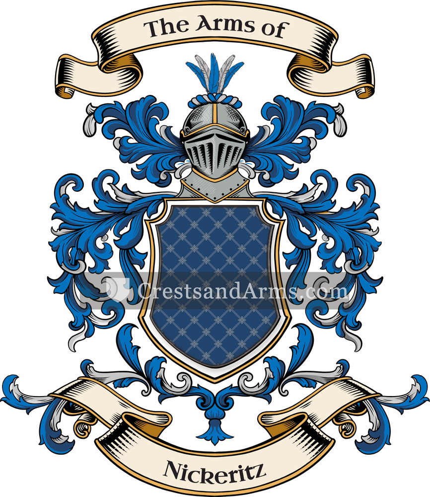 The Nickeritz coat of arms, drawn from the recorded blazon