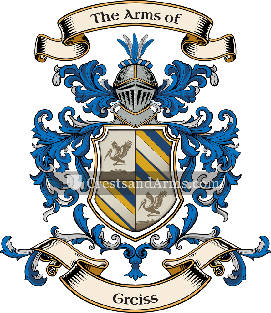 The Greiss coat of arms, drawn from the recorded blazon