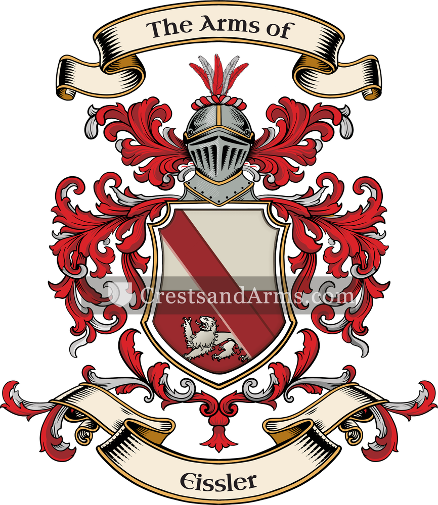 The Eissler coat of arms, drawn from the recorded blazon