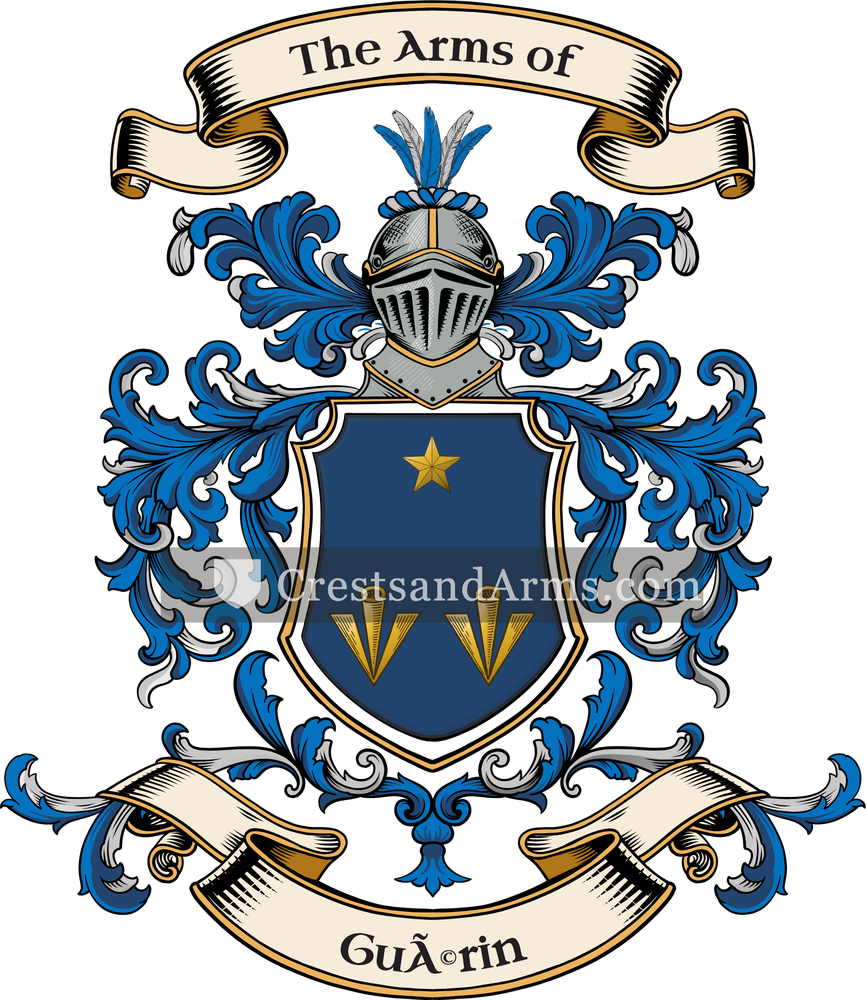 The Guérin coat of arms, drawn from the recorded blazon