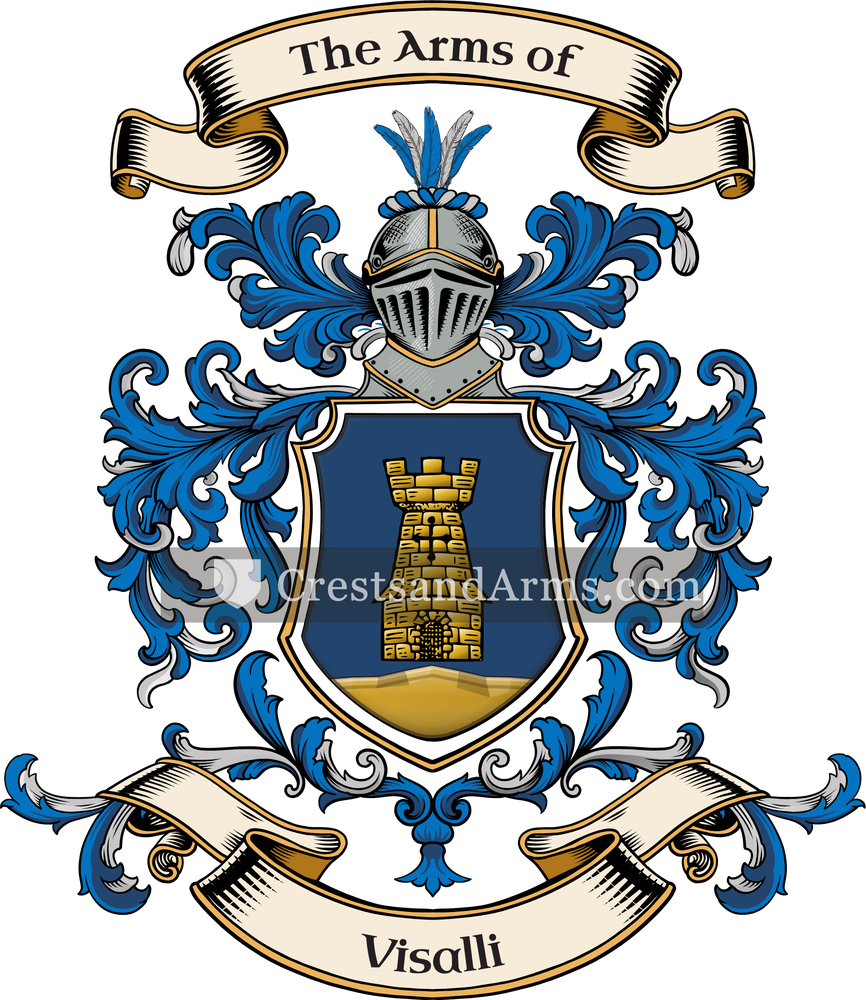 The Visalli coat of arms, drawn from the recorded blazon