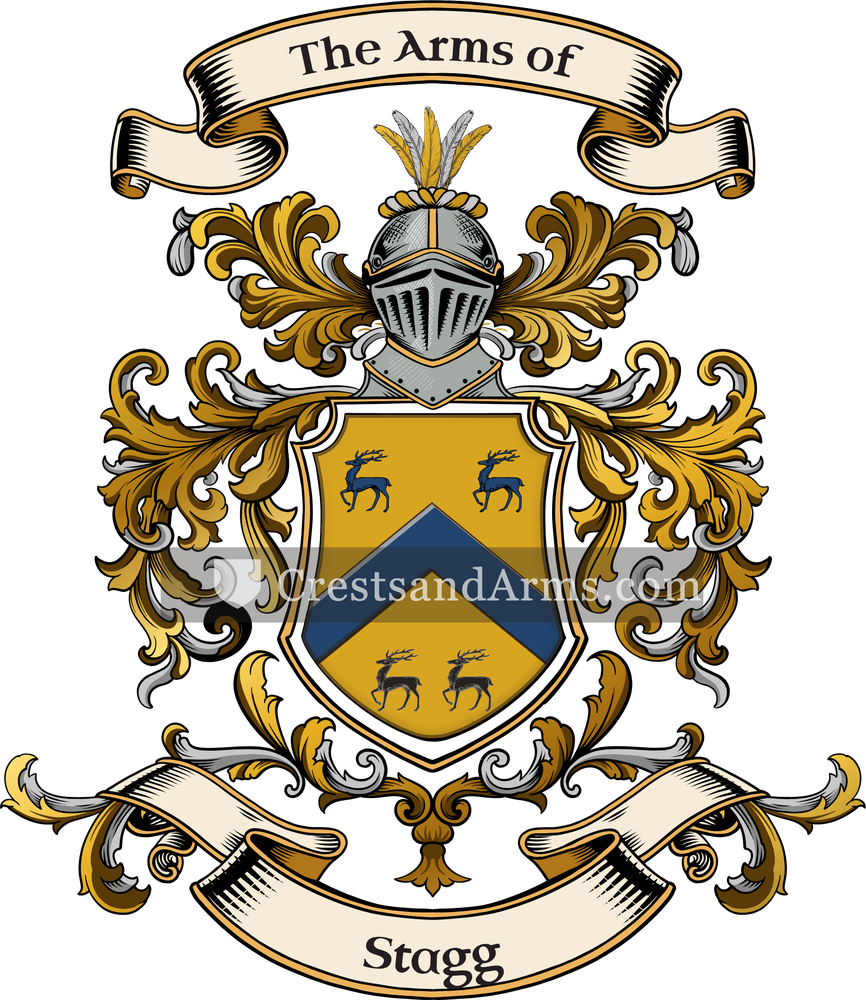 The Stagg coat of arms, drawn from the recorded blazon
