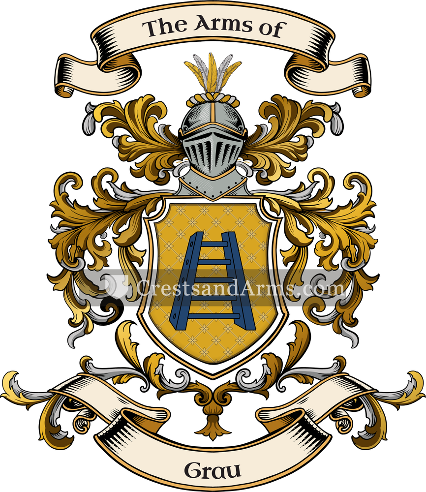 The Grau coat of arms, drawn from the recorded blazon