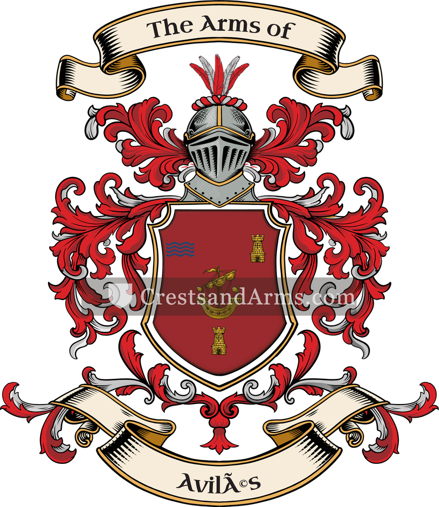 The Avilés coat of arms, drawn from the recorded blazon