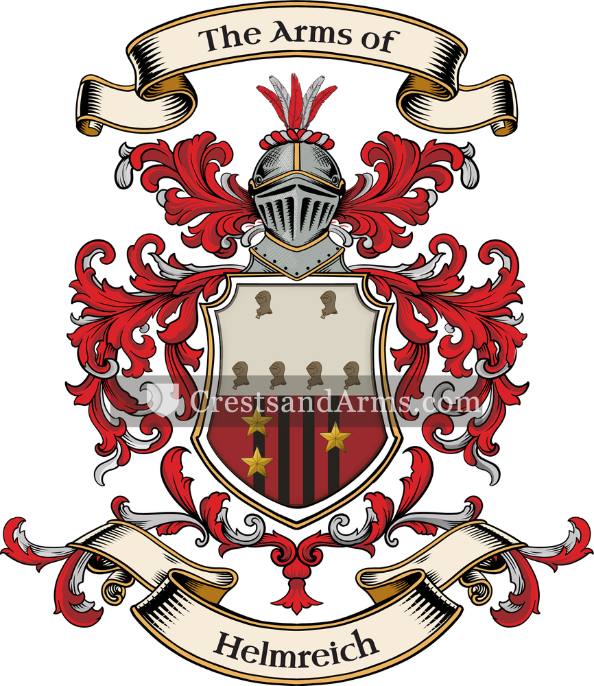 The Helmreich coat of arms, drawn from the recorded blazon